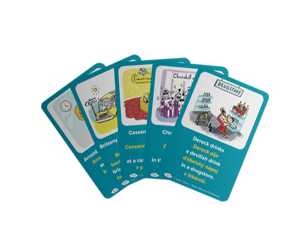 Libor Činka’s world-first lenticular language cards with memory-enhancing alliterations.